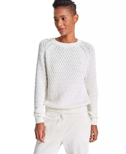 Women's Fino Cotton Raglan-Sleeve Sweater