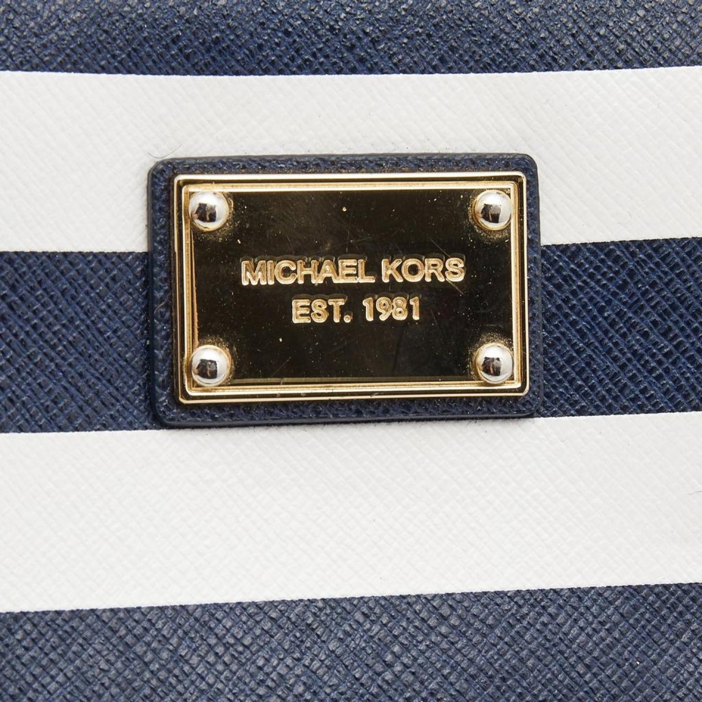 Michael Kors Leather Striped Zip Around Wallet