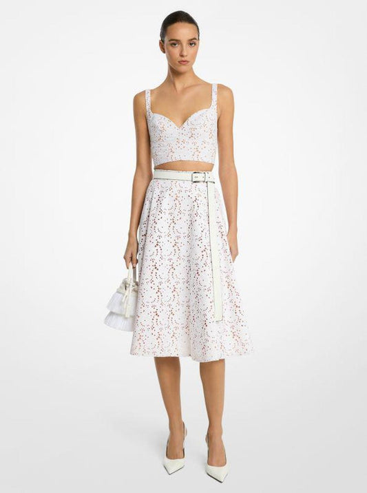 Floral Cotton Eyelet Circle Skirt