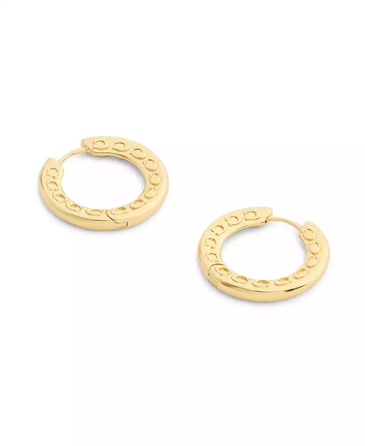 Signature C Minimal Hoop Earrings