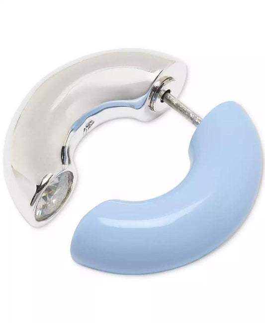 Small Crystal Hoop Earrings, 0.65"