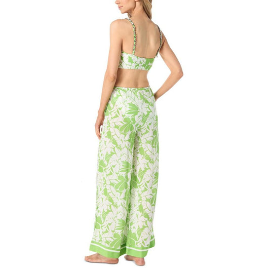 MICHAEL Women's Printed High Rise Wide Leg Cover-Up Pants