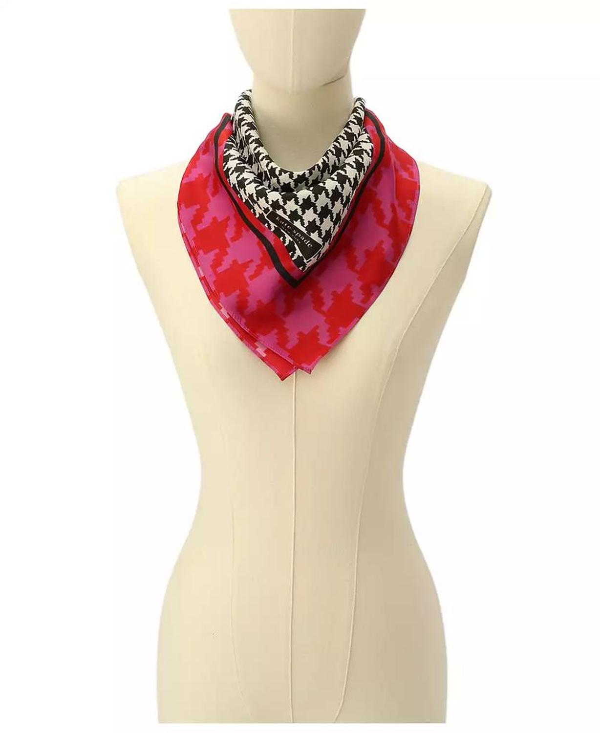 Women's Houndstooth Silk Bandana Scarf