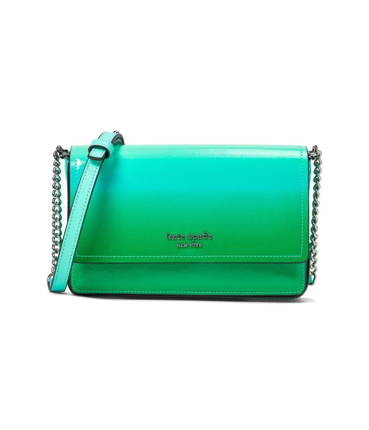 Morgan Ombre Saffiano Leather Flap Chain Wallet