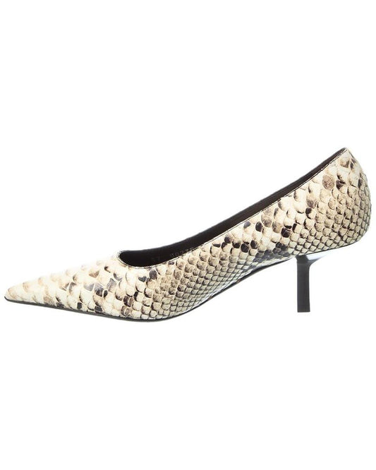 Frankie Runway Python-Embossed Leather Pump