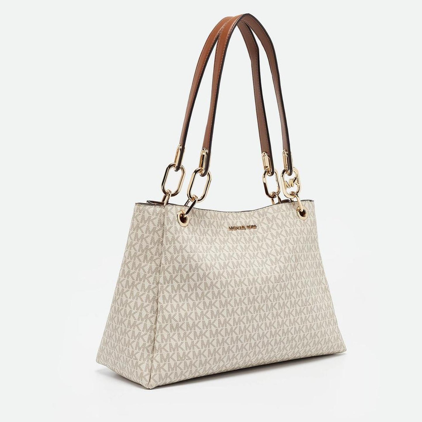 Michael Kors Signature Coated Canvas And Leather Trisha Tote