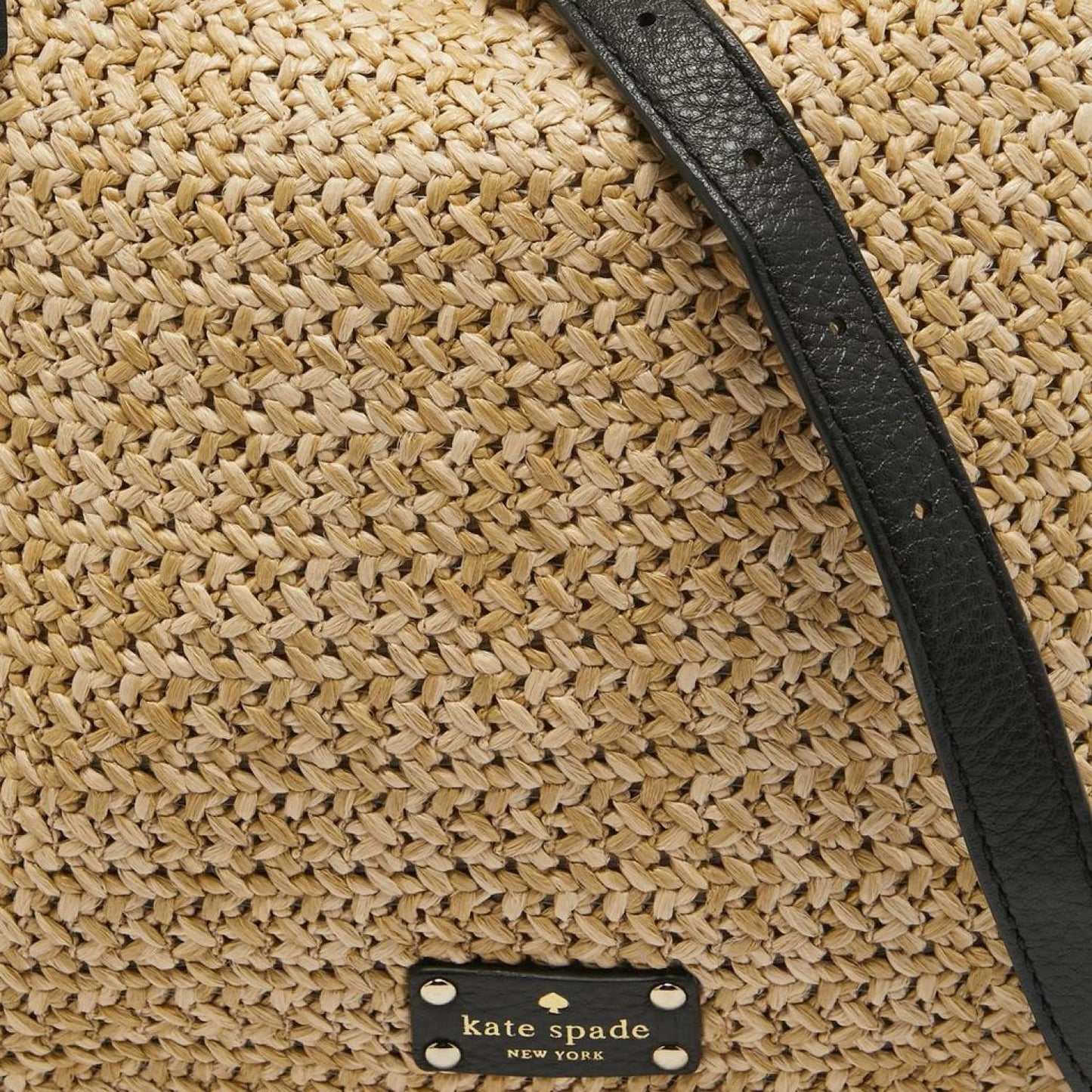 Kate Spade Woven Straw And Leather Cobble Hill Hobo