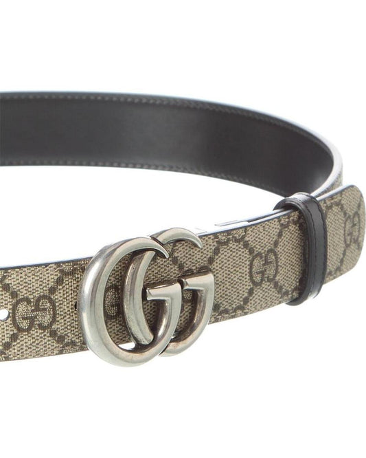 Gucci GG Marmont Reversible GG Supreme Canvas & Leather Belt