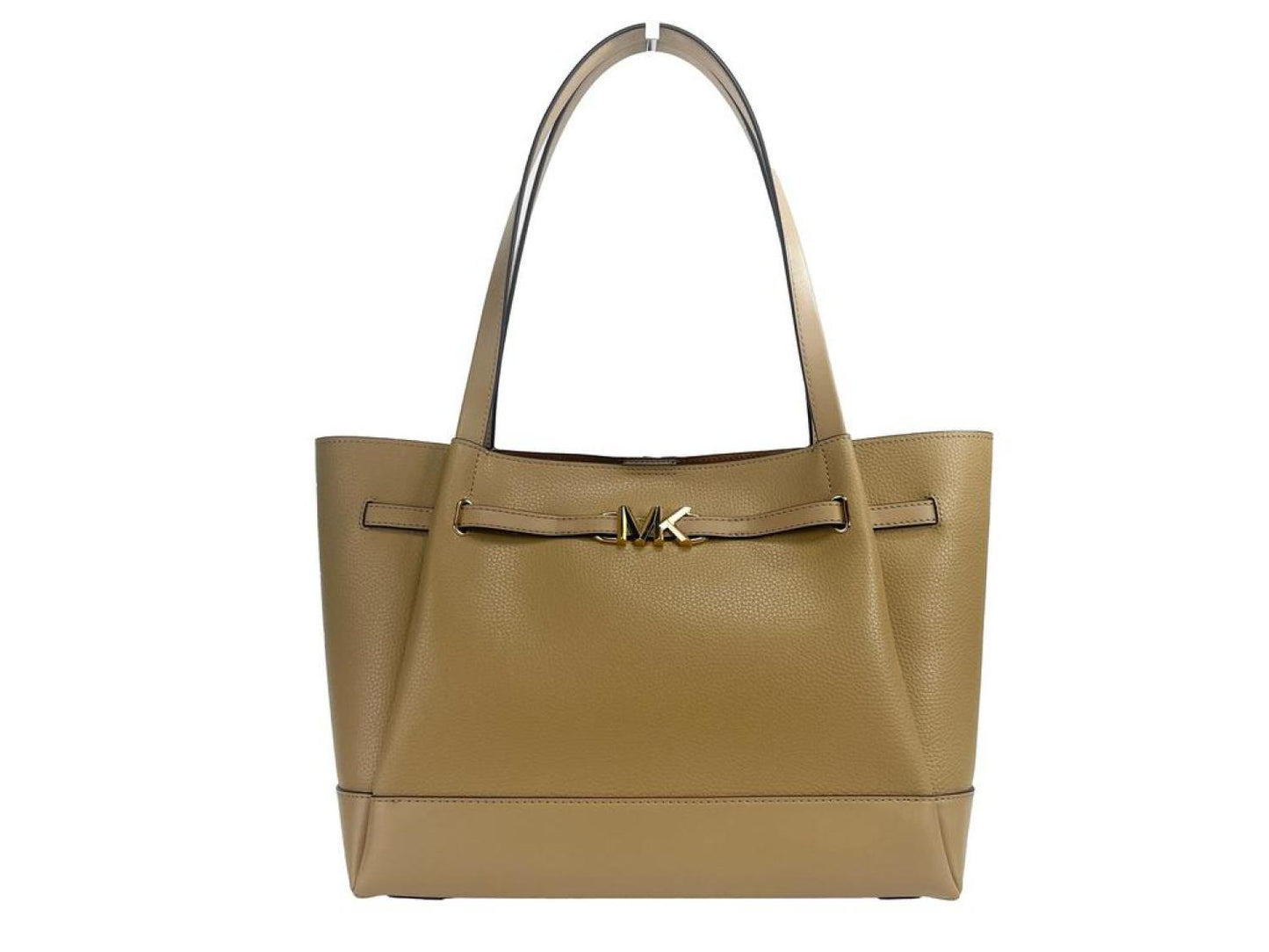 Michael Kors Reed Large Camel Leather Belted Tote Shoulder Bag Women's Purse