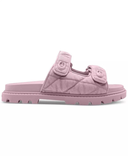 Women's Sculpted C Quilted Washed Denim Double Band Sandals