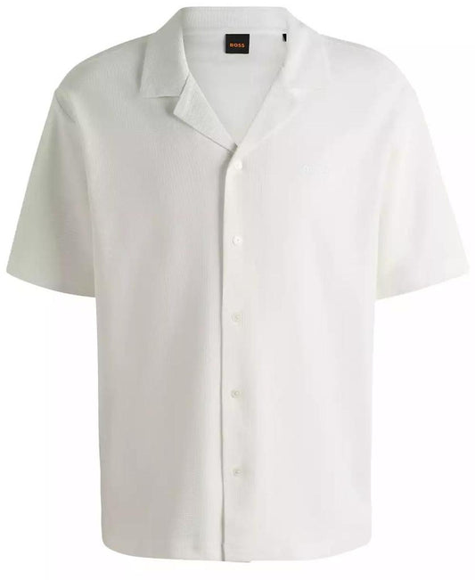 Men's Waffle Cotton Relaxed-Fit Shirt