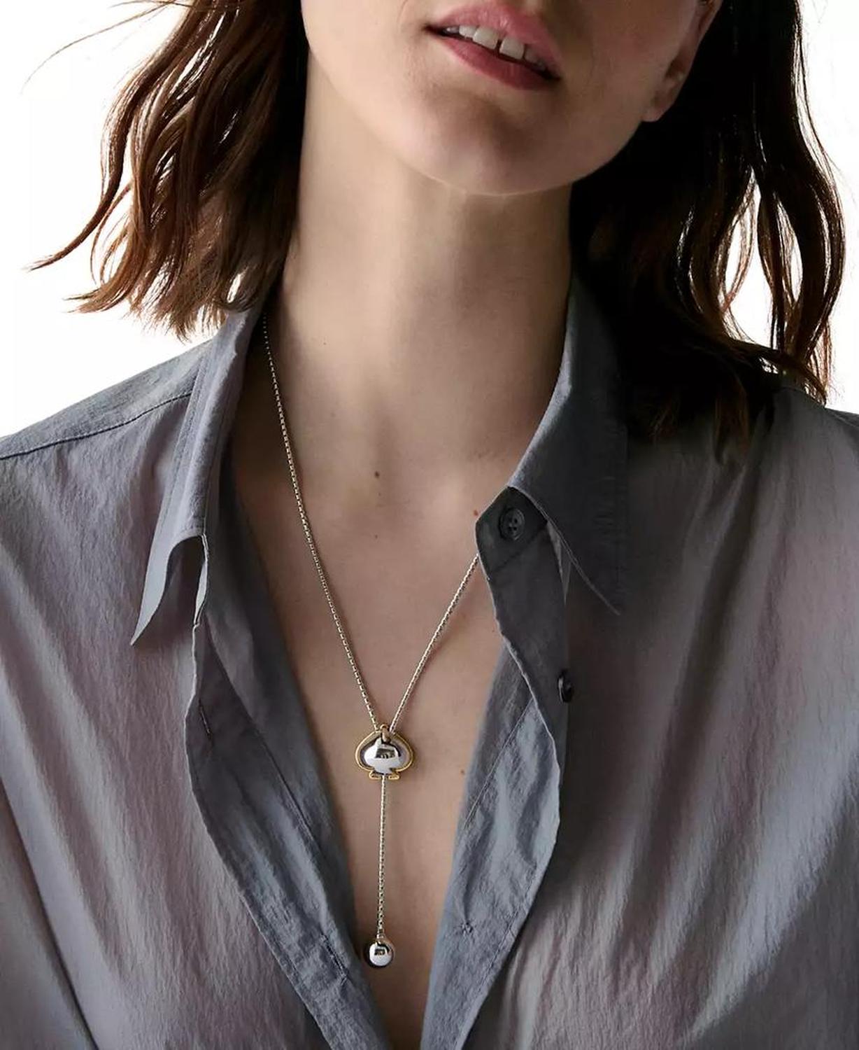 Sculpted Spade 25" Lariat Necklace