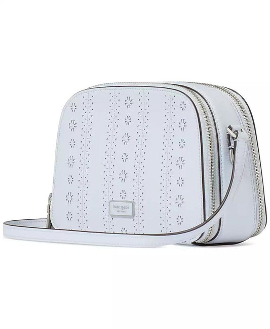 Serena Pointelle Double-Zip Dome Leather Crossbody