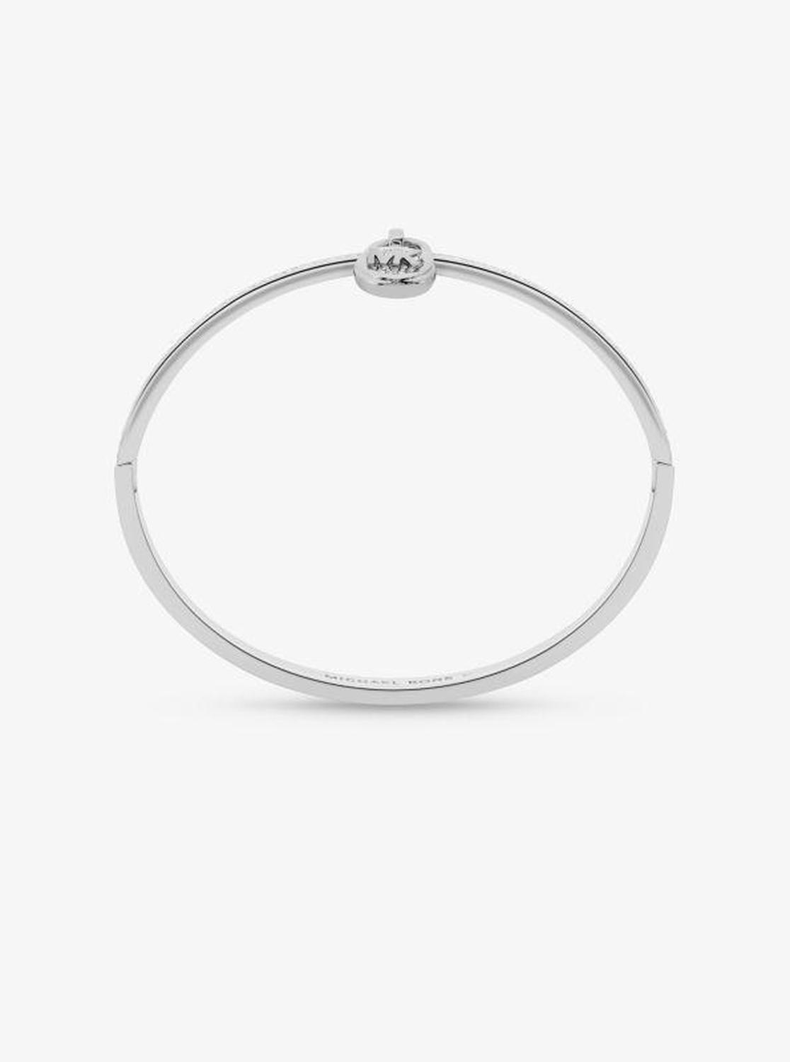 Precious Metal-Plated Pavé Lock Bangle