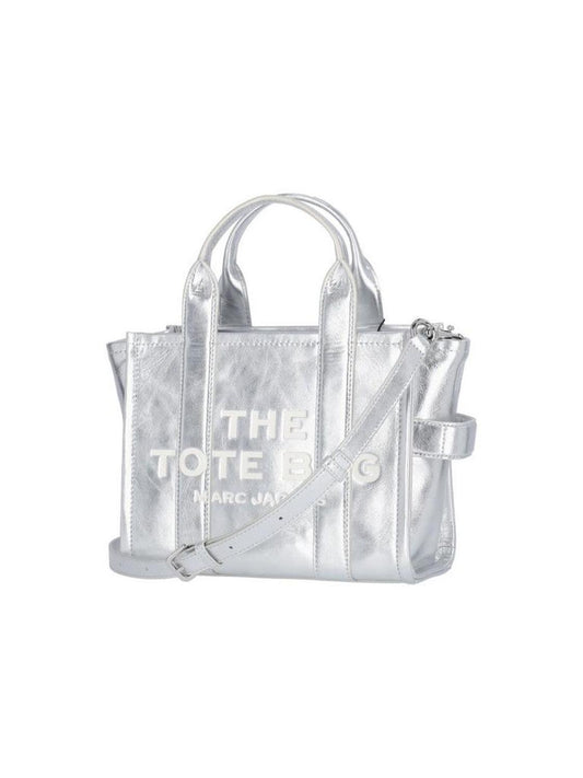 The Small Metallic Leather' Tote Bag – Silver