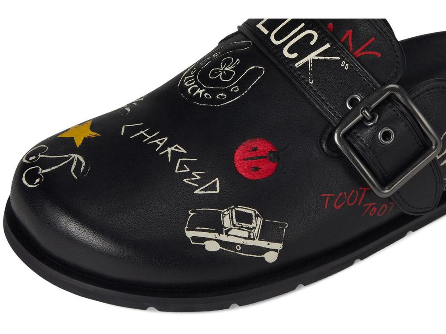 Buckle Clog With Sketch Print