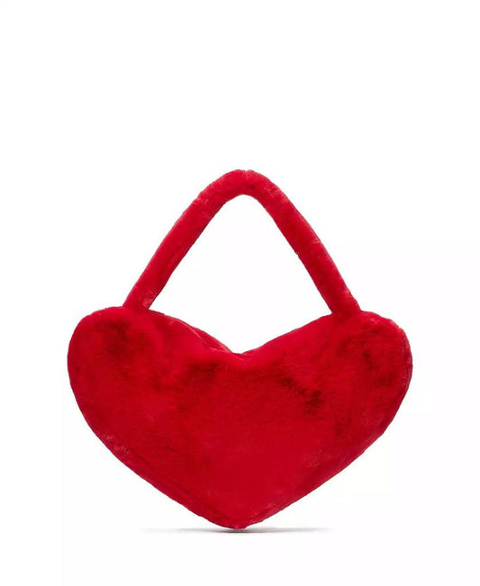 Luver Faux Fur Large Heart Tote Bag