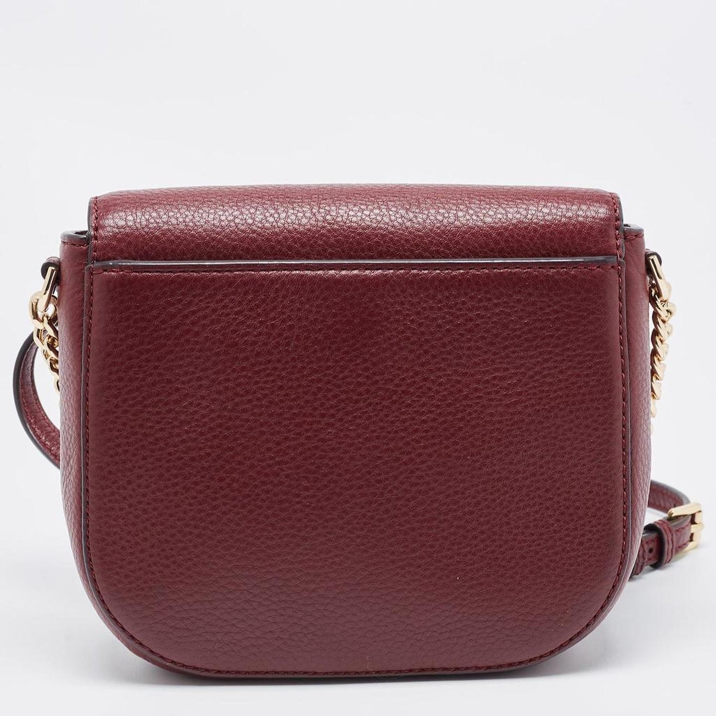 Michael Kors Burgundy Leather Mott Crossbody Bag
