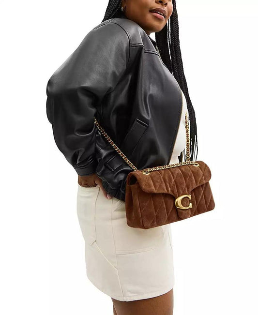 Quilted Tabby Medium Suede Shoulder Bag 26