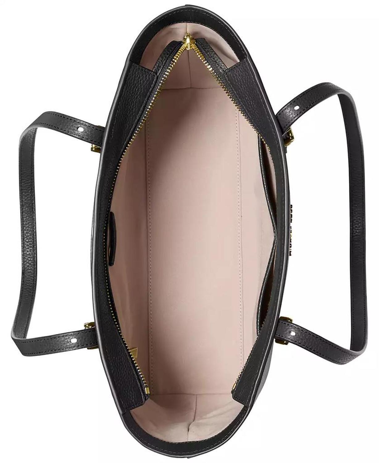 Quinn Large Leather East West Top Zip Tote