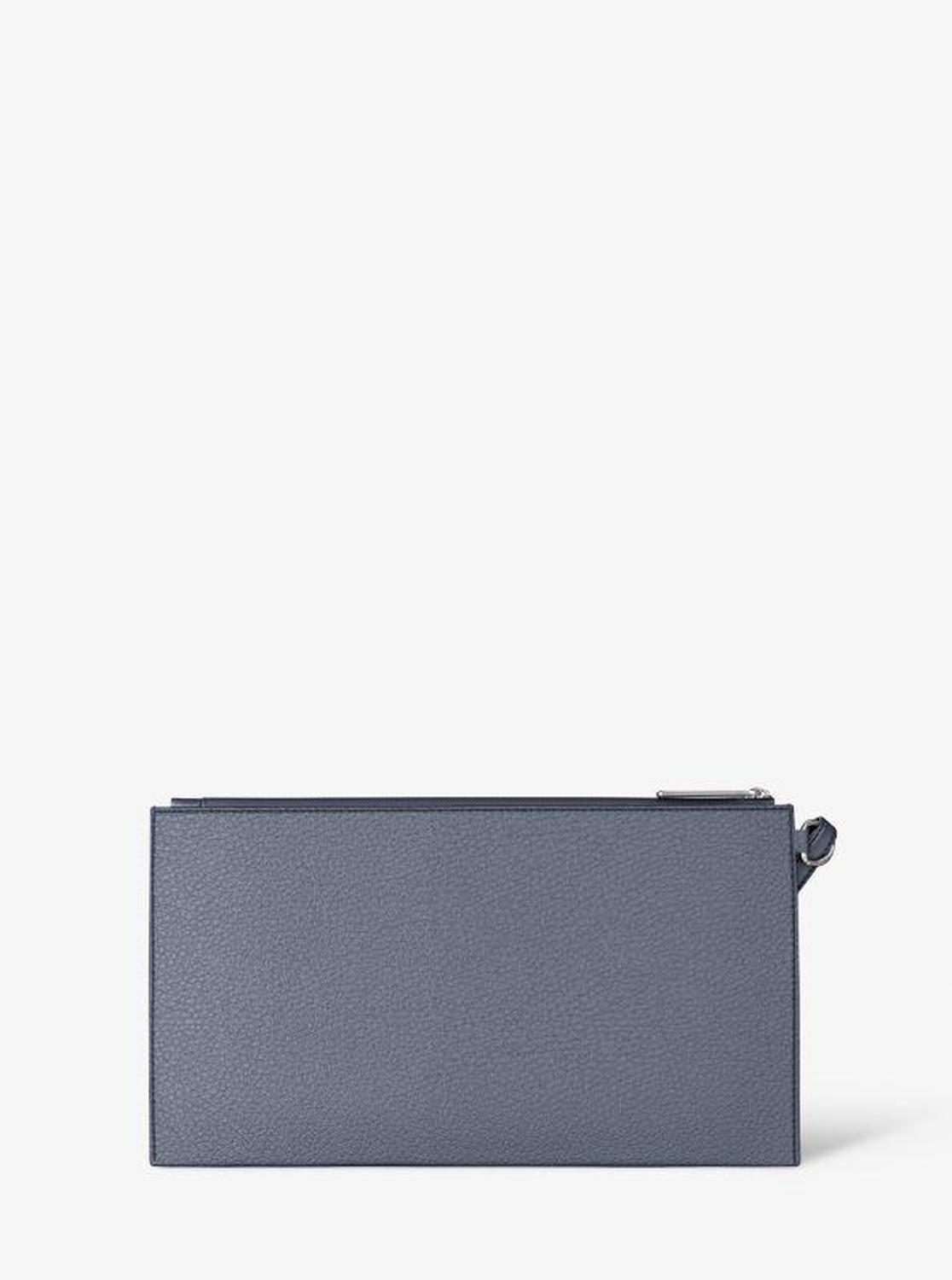 Jet Set Large Studded Pebbled Leather Wristlet