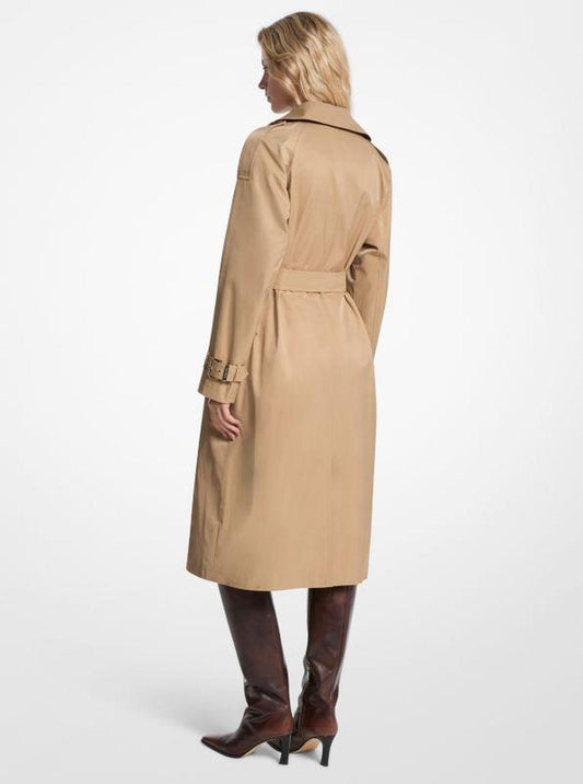 Cotton Blend Belted Trench Coat