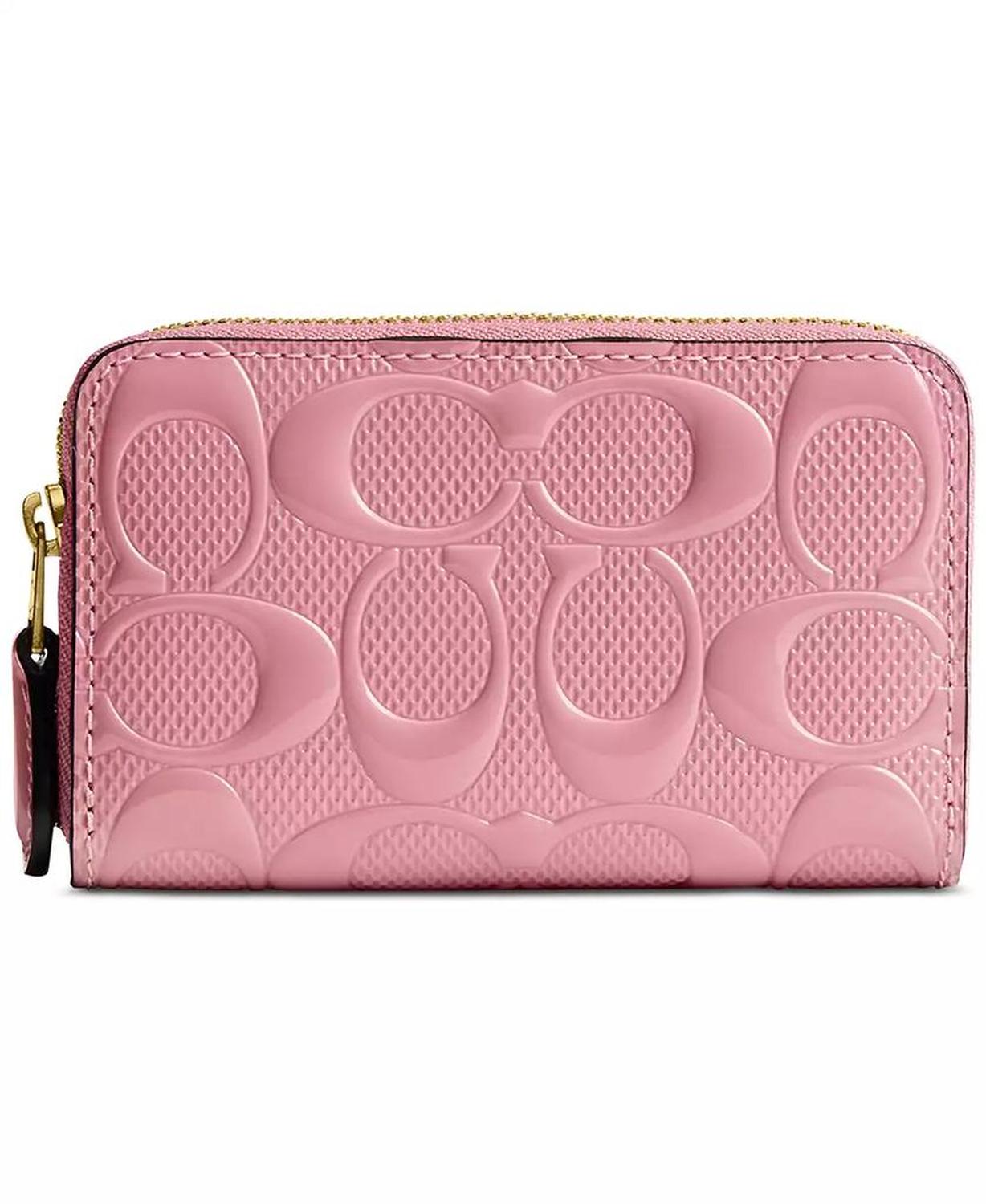 Small Signature Patent Leather Zip Around Wallet