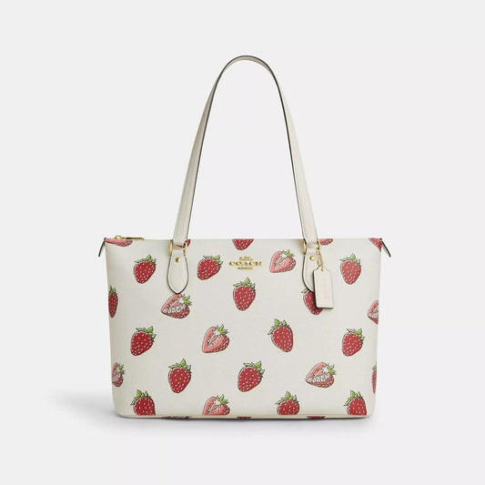 Gallery Tote Bag With Strawberry Print