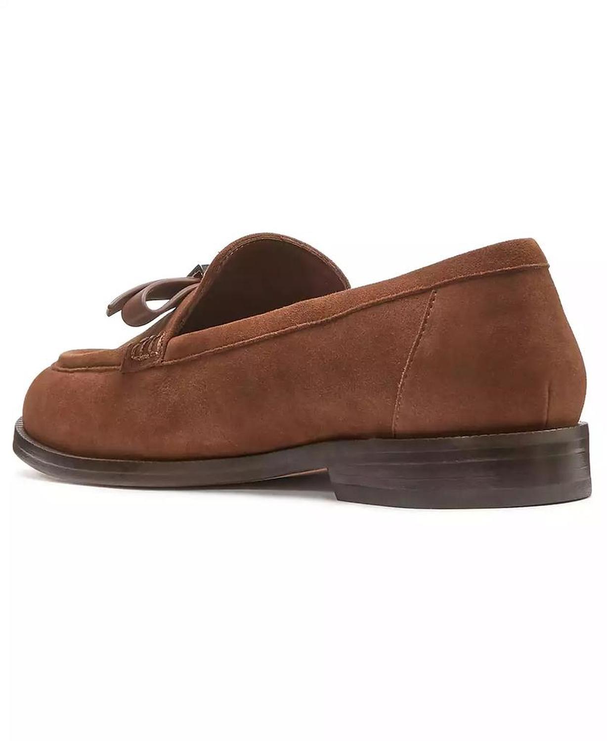 Women's Deco Bow Pebbled Leather Loafers