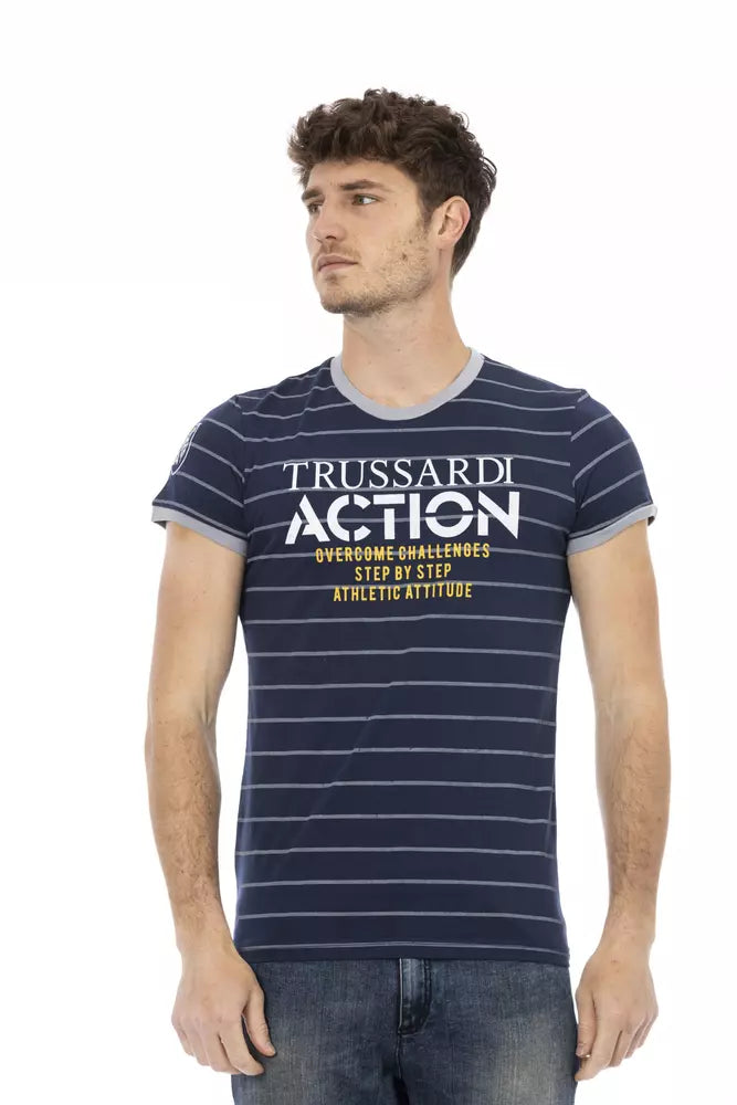 Trussardi Action Blue Cotton Men T-Shirt - Main Image