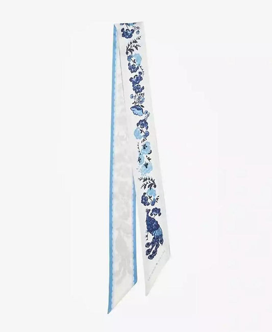 Women's Peacock Floral Skinny Scarf