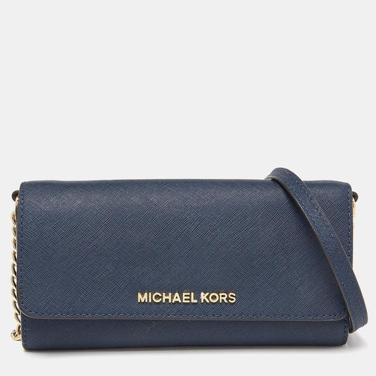 Michael Kors Leather Jet Set Travel Wallet On Chain