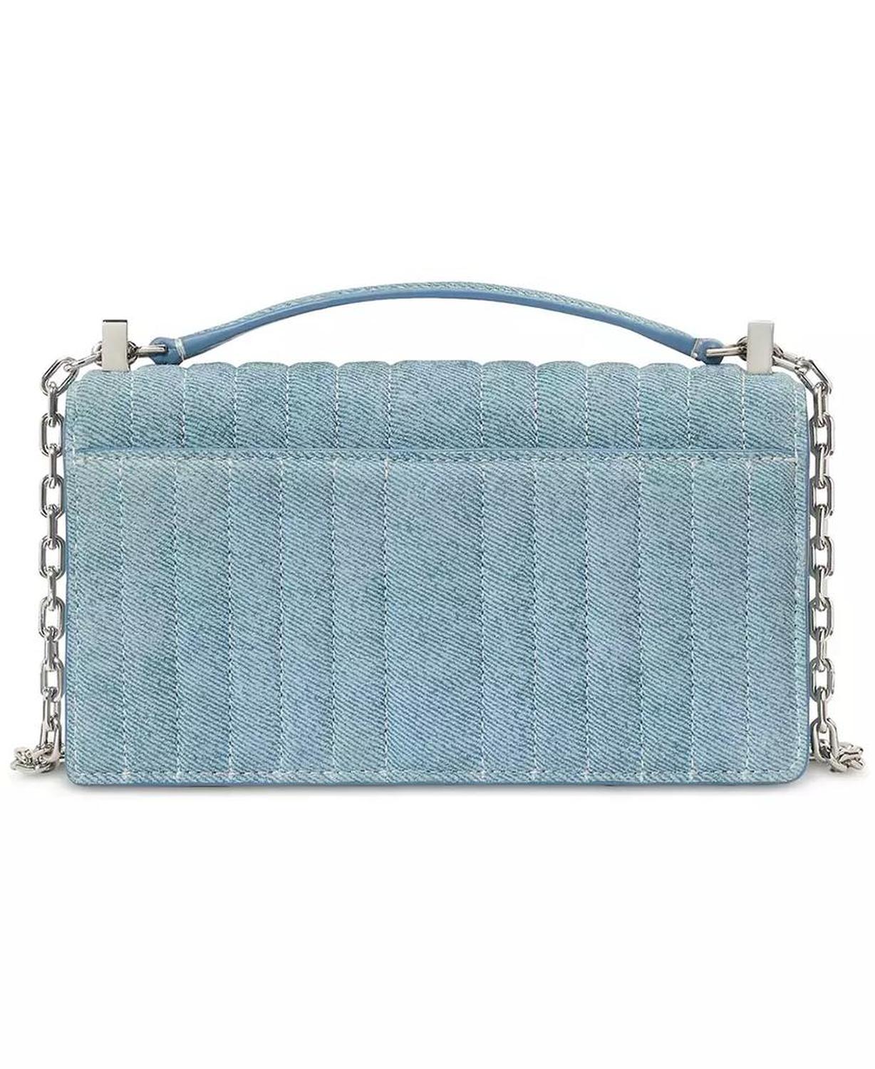 Deco Quilted Denim Mini Leather Crossbody