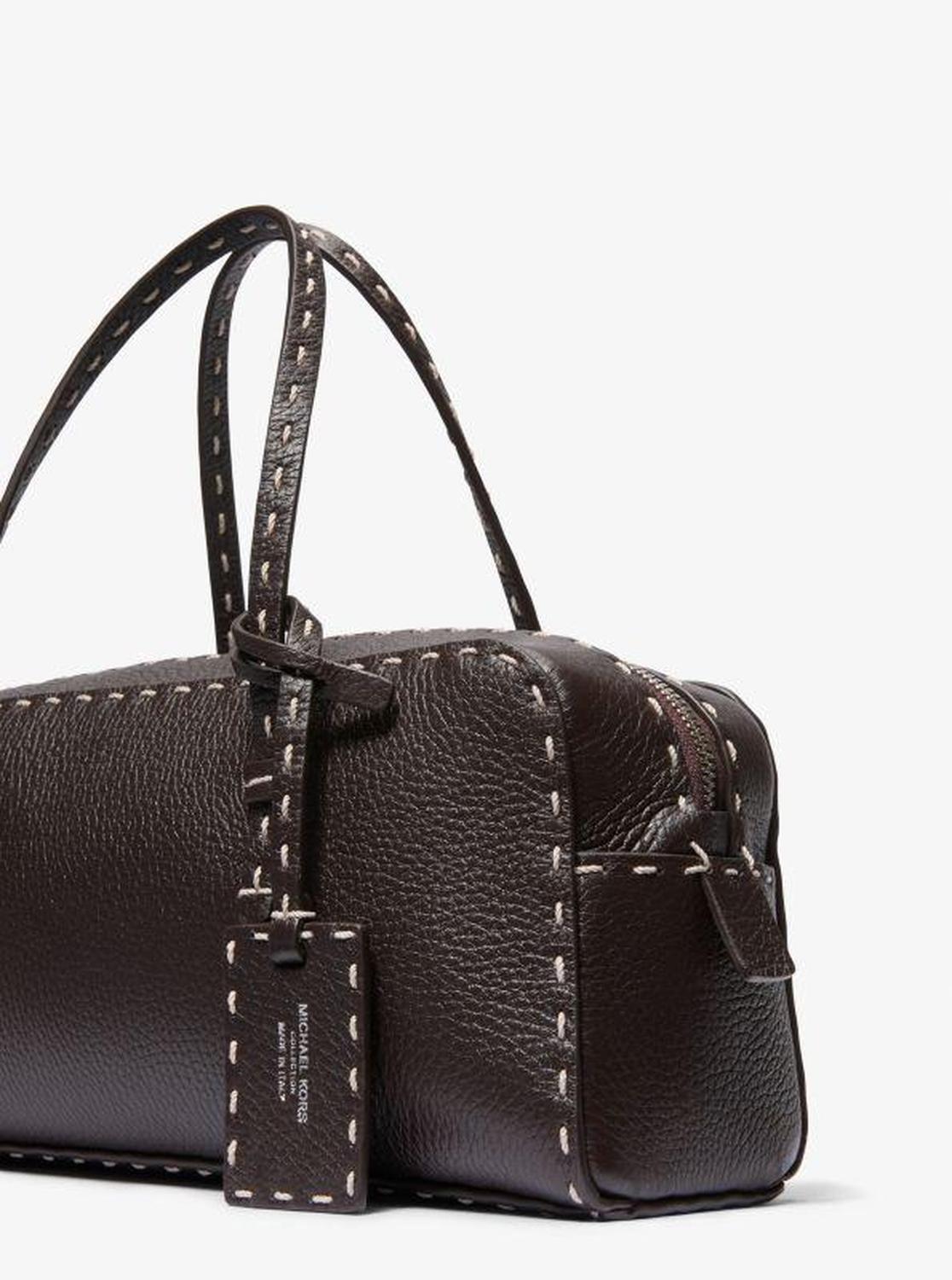 Roberta Hand-Stitched Pebbled Leather Satchel