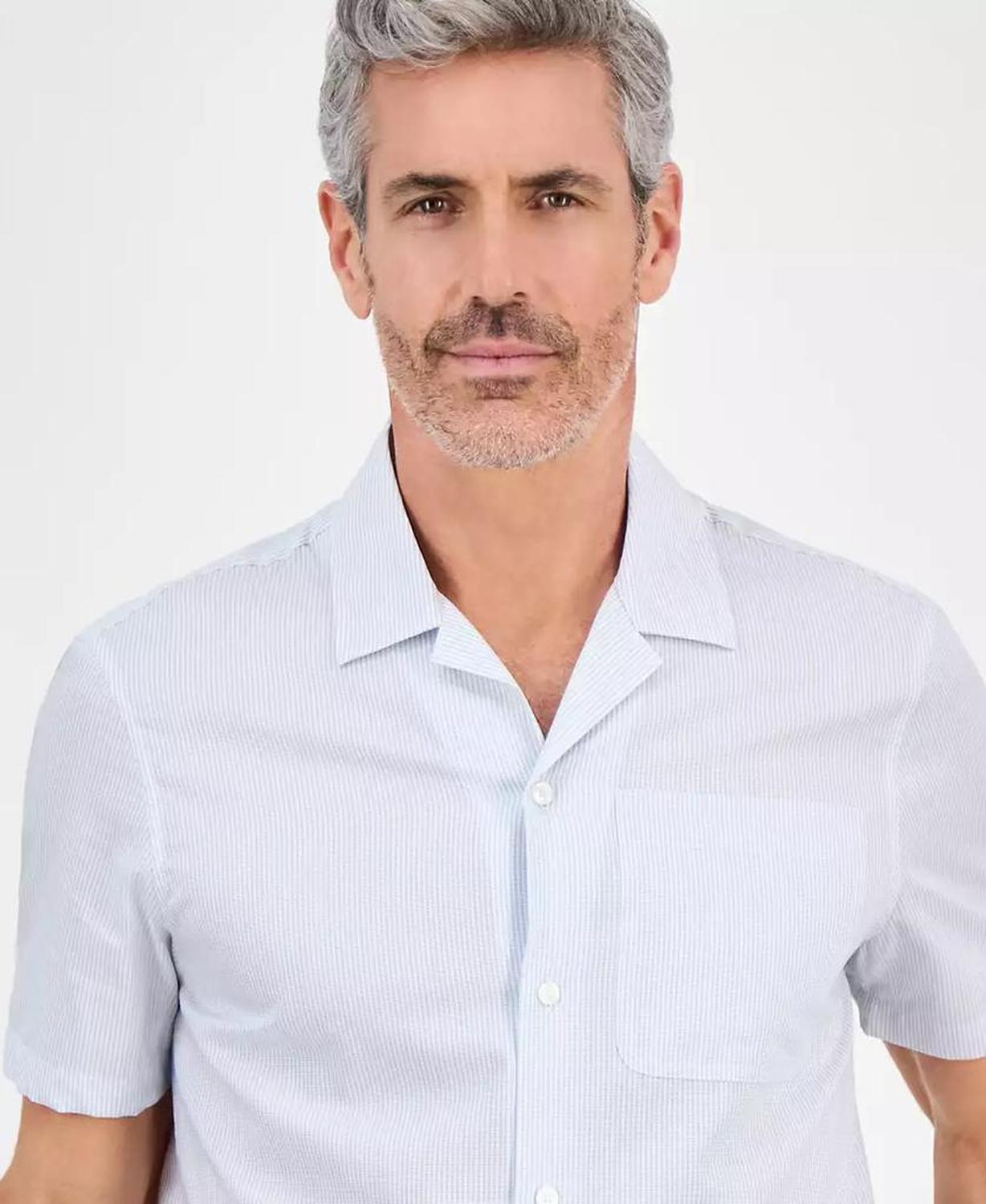 Men's Relaxed-Fit Dobby Stripe Shirt