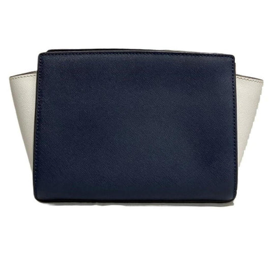 Navy  Leather Shoulder Bag (Pre-Owned)