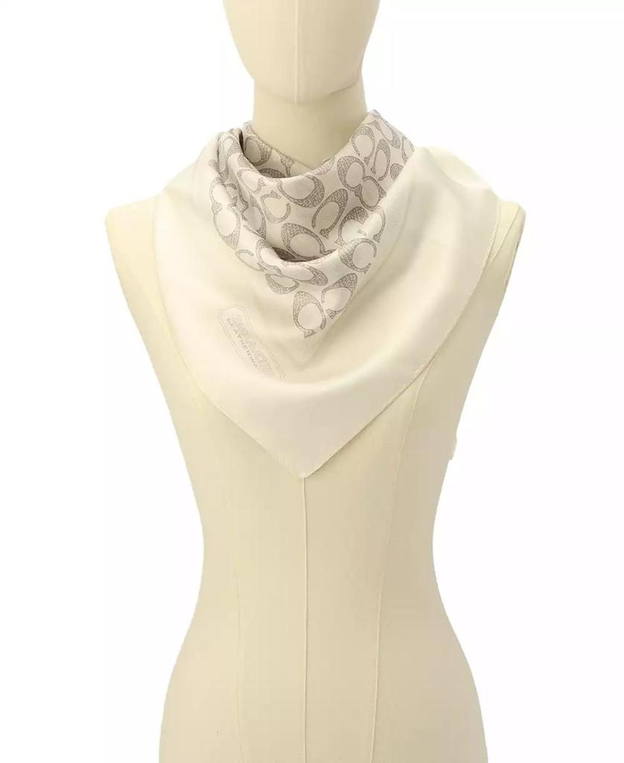Women's Textured Signature Print Silk Square Scarf
