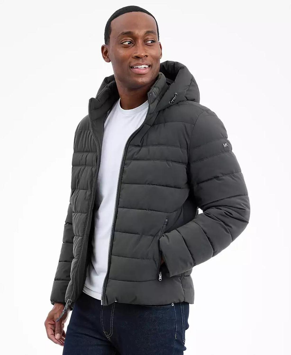 Men's Dressy Hooded Stretch Packable Jacket