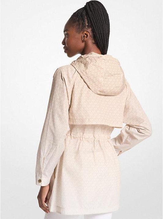 Ombré Logo Print Ciré Anorak