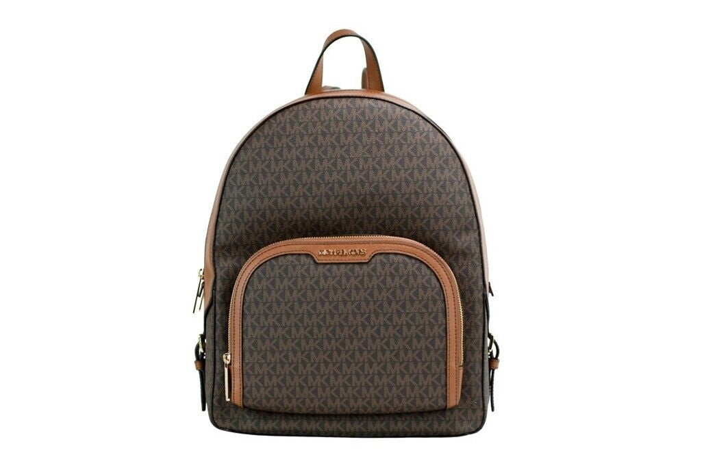 brown leather backpack michael kors Michael Kors Jaycee Large Brown Signature PVC Shoulder Backpack Bookba