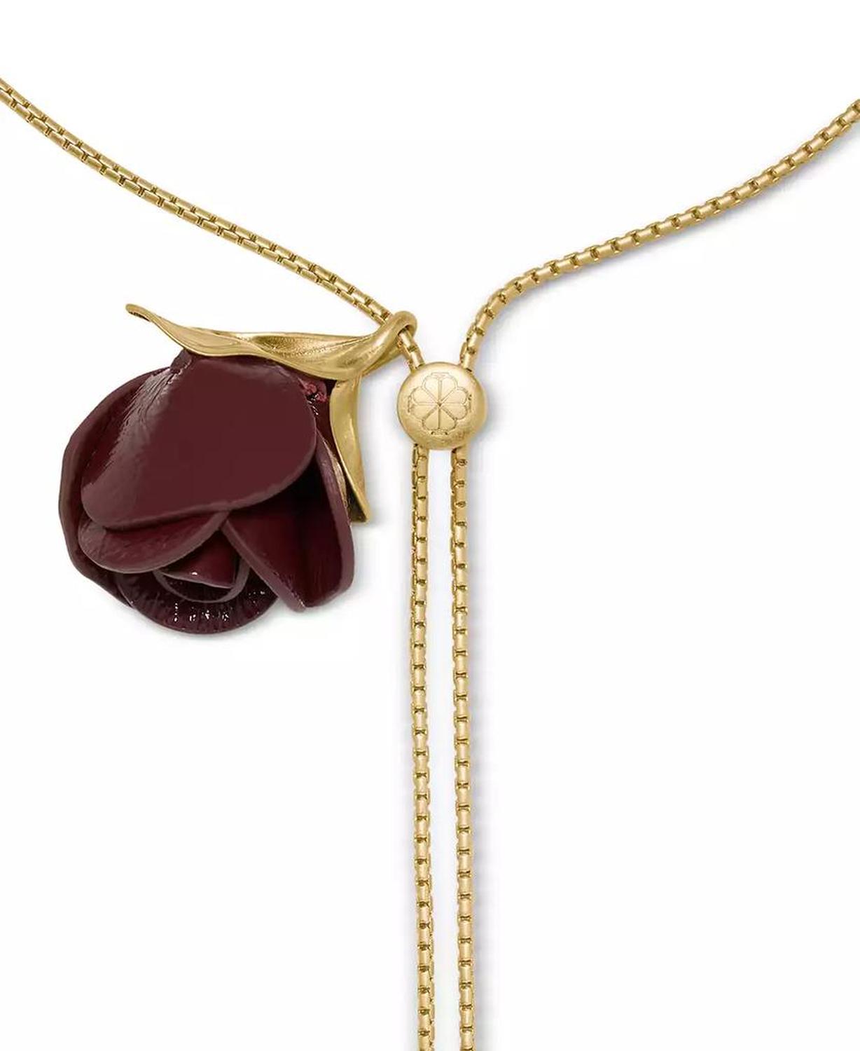 Cubic Zirconia Rose Buds Wrap Necklace