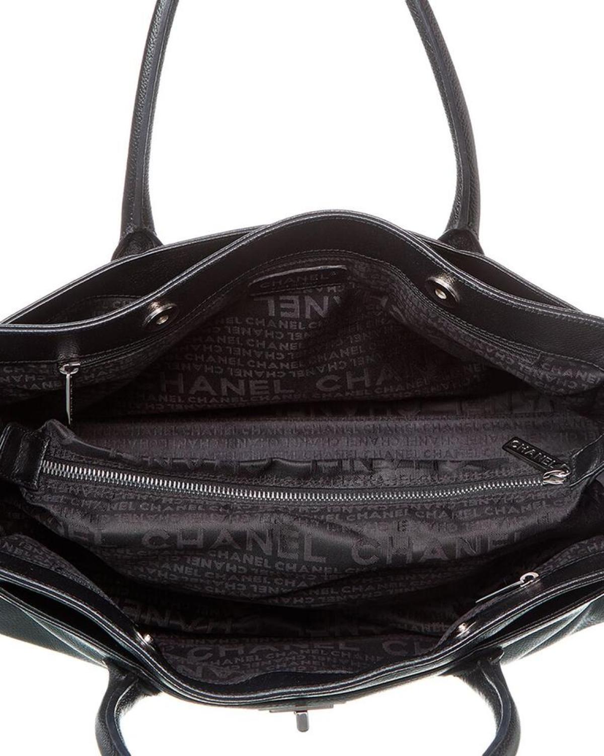 Chanel Black Caviar Leather Cerf Tote (Authentic Pre-Owned)