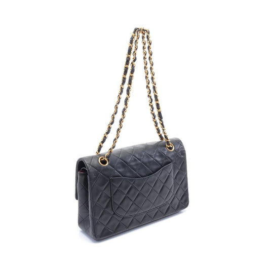 Matelasse W Flap W Chain Shoulder Bag Lambskin Gold Hardware Vintage