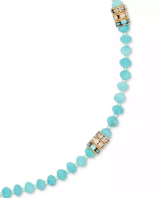 Gold-Tone Crystal & Bead Collar Necklace, 16" + 3" extender