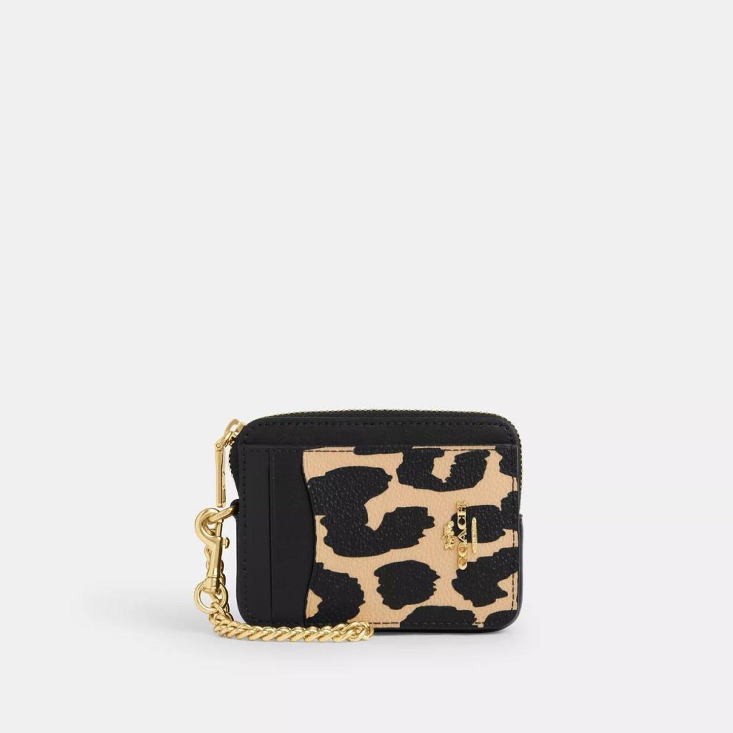 Coach Outlet Zip Card Case With Leopard Print
