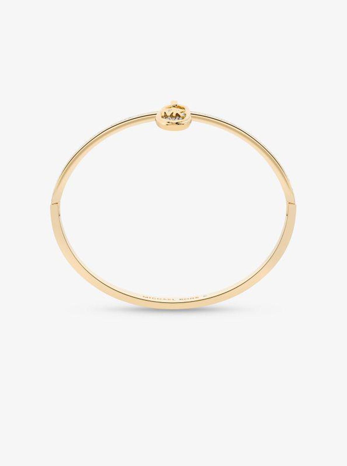 Precious Metal-Plated Pavé Lock Bangle