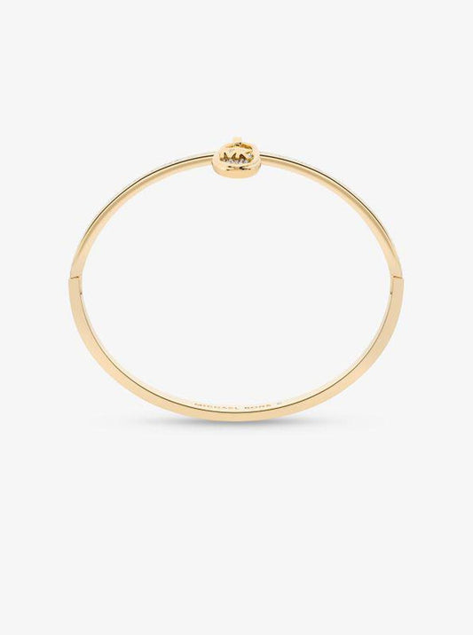 Precious Metal-Plated Pavé Lock Bangle