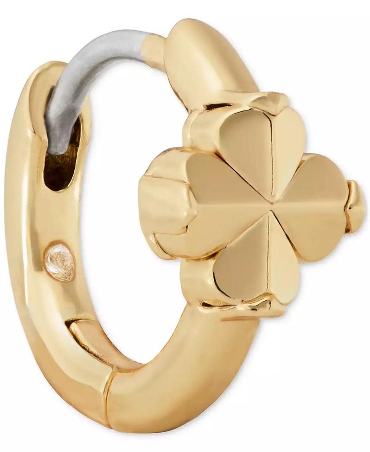 Spade Flower Huggie Earrings