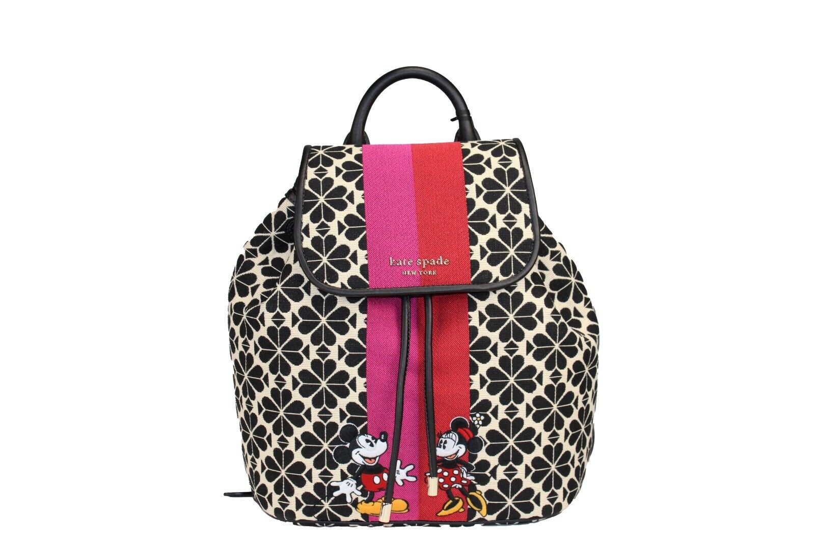 Kate Spade Disney 100 Sinch Medium Spade Flower Jacquard Canvas Flap B