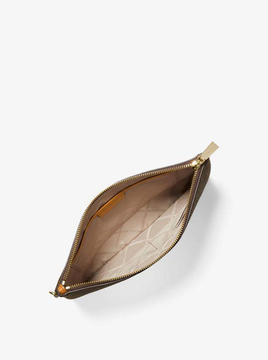 Large Logo Stripe Zip Pouch